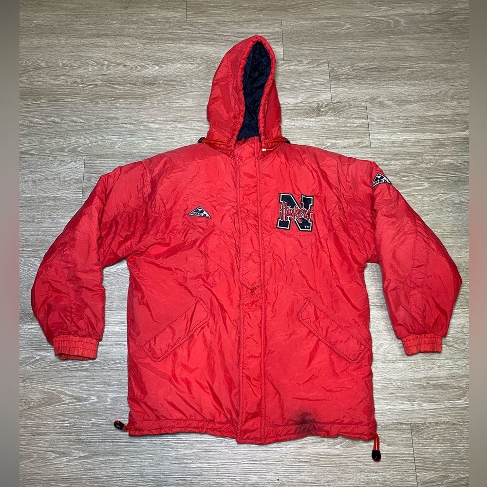 Vintage 90's Apex One Nebraska Cornhuskers Ncaa Parka Puffer Jacket Men's‎ LARGE